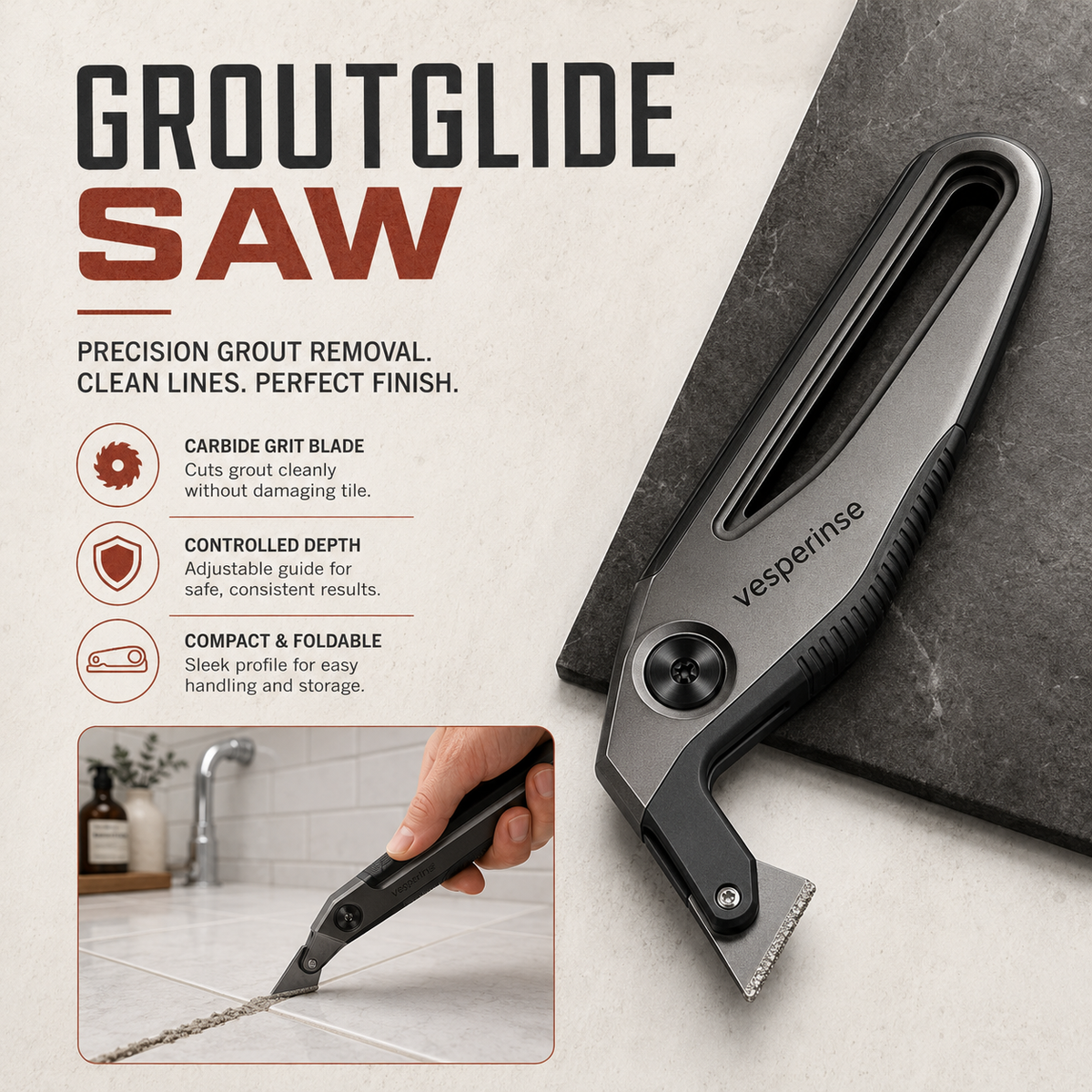 Vesperinse™ GroutGlide Detail Removal Saw